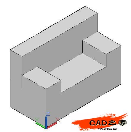 AutoCAD教程：運用長方體網格拉伸制作雙人和多人沙發_中國教程網